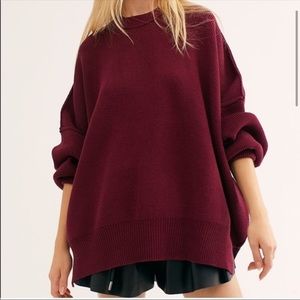 Free People Easy Street Tunic in Cranberry